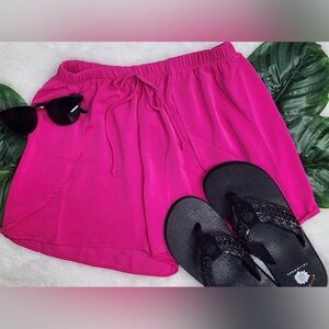 Blumin Flamingo Elastic Drawstring Waistband Skort Shorts New Size 1X